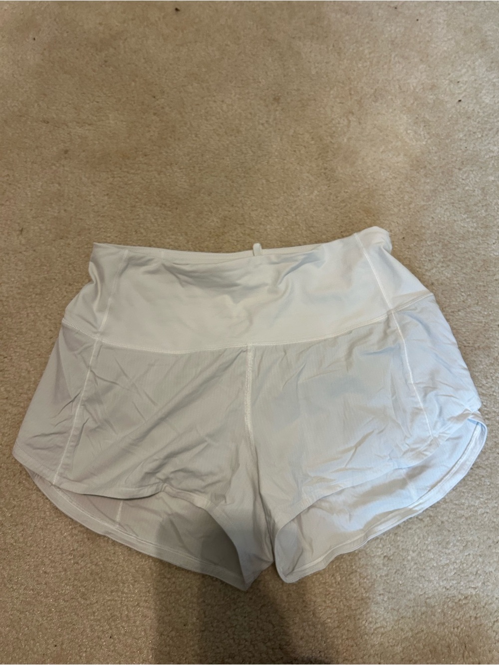 Women's White high waisted Performance Running Shorts Lululemon